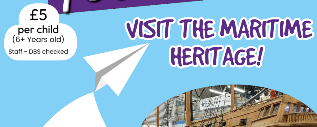 Poster for a Deaf Youth Club event at Sunderland Deaf Centre on 29th May 2024 from 10am-3pm, featuring activities like a visit to the Maritime Heritage and a paper plane challenge. £5 per child (6+ years).